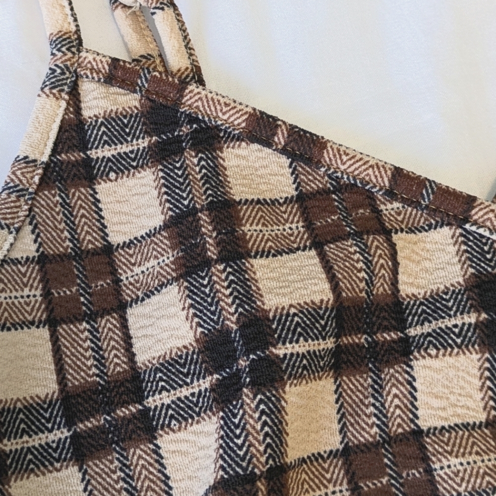 Plaid Spaghetti Strap fitted Dress - Picture 5 of 8